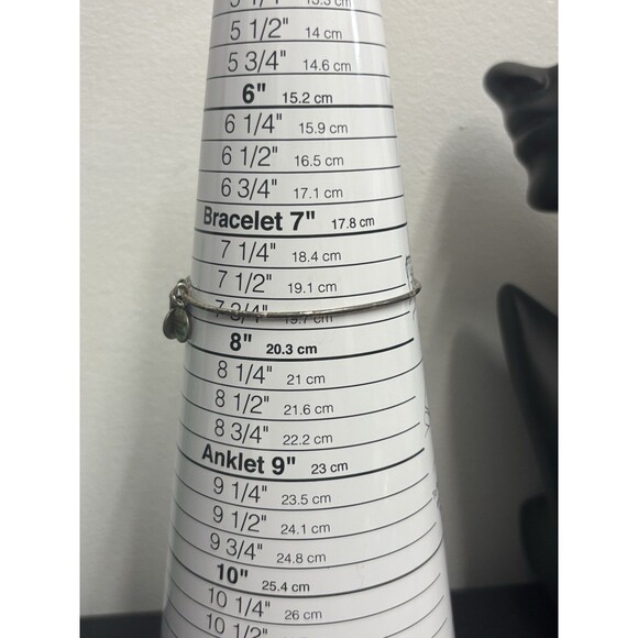 Beautiful Alex & Ani Sterling Silver Charm Bracelet 7 3/4” With Blue Gem - Picture 6 of 7